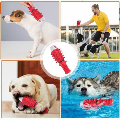 Durable Rubber Dog Chewing Toy with Squeaker for Oral Health