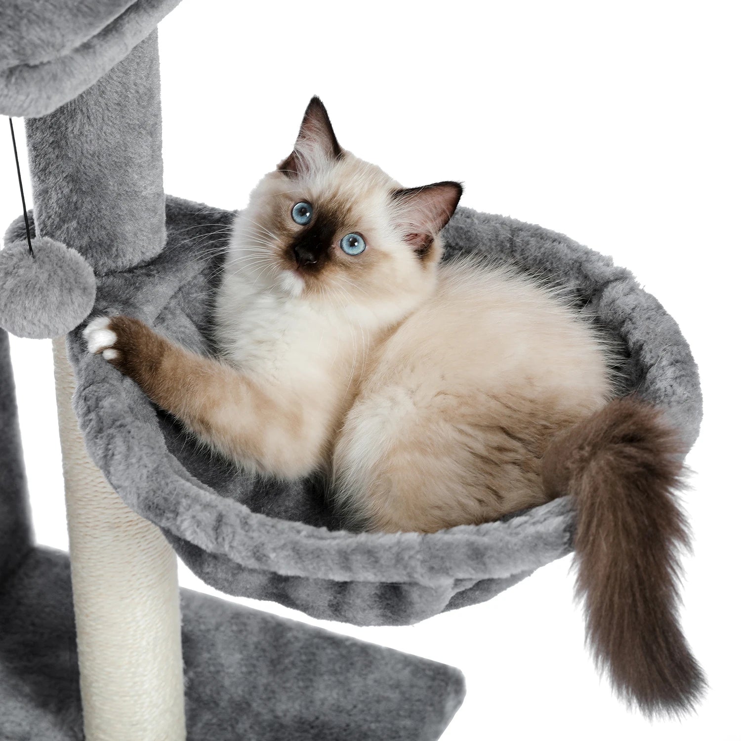 Cat Tree Condo with Sisal Scratching Posts, Perch & Hammock for Cats