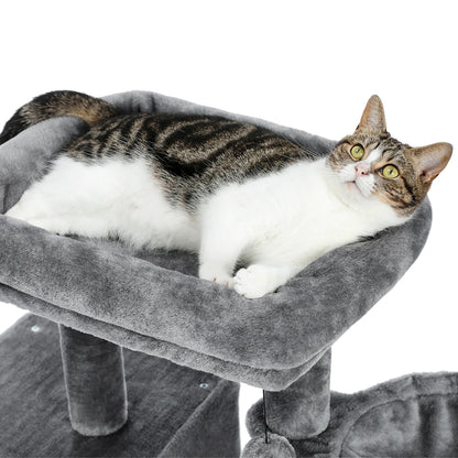 Cat Tree Condo with Sisal Scratching Posts, Perch & Hammock for Cats