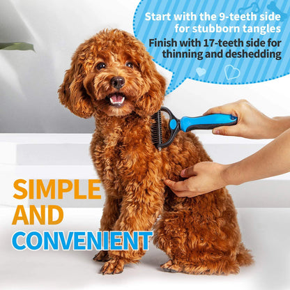 Professional De-matting & De-shedding Brush - Safe, Ergonomic, Gentle for Pets