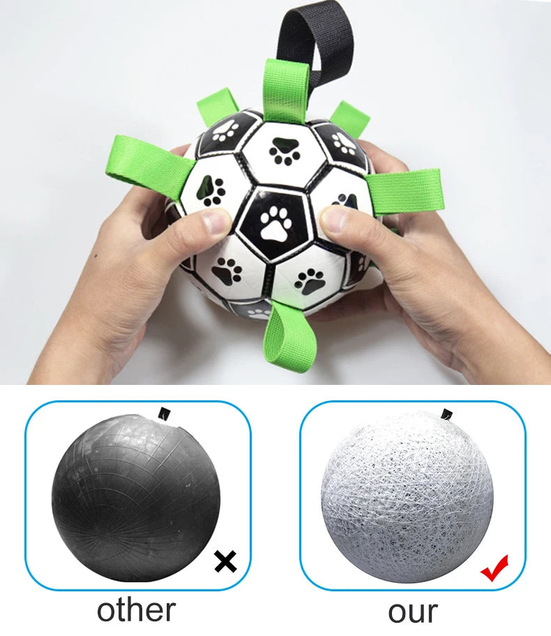 Dog Soccer Ball - Durable, Soft, Interactive Water Friendly Dog Toy