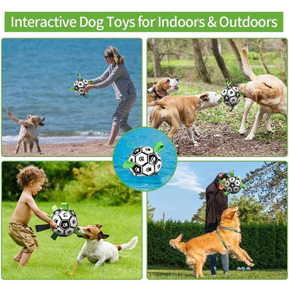 Dog Soccer Ball - Durable, Soft, Interactive Water Friendly Dog Toy