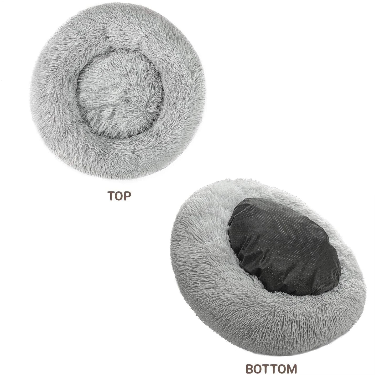 Soft Plush Round Pet Bed - Cozy and Supportive for Cats and Dogs