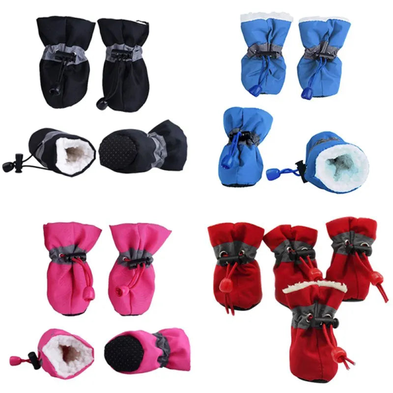 Waterproof Winter Dog Boots - Skid-Proof, Warm Linings and Reflective