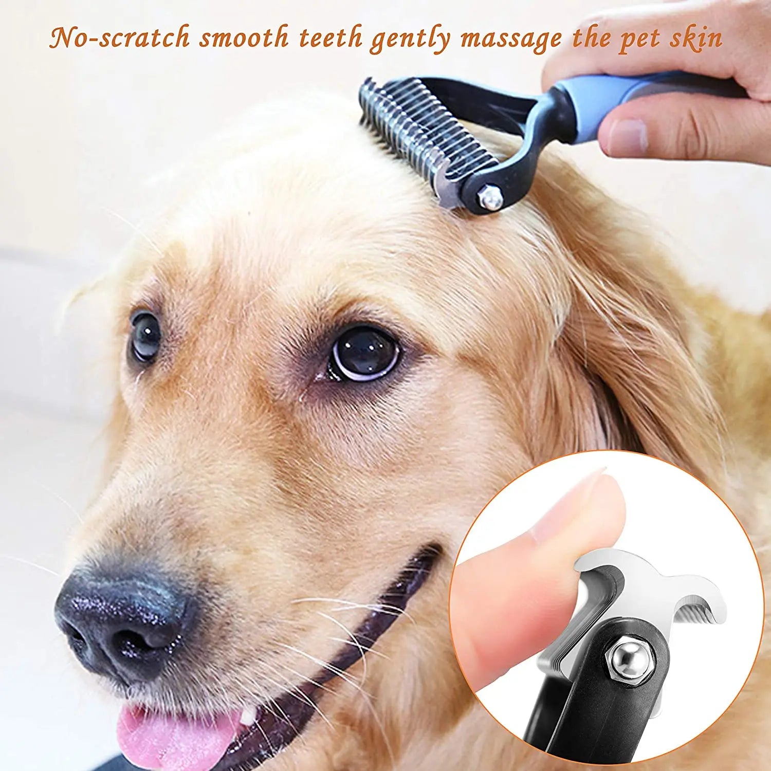 Professional De-matting & De-shedding Brush - Safe, Ergonomic, Gentle for Pets