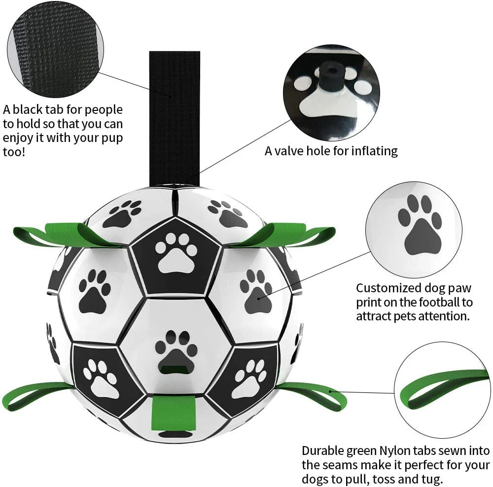 Dog Soccer Ball - Durable, Soft, Interactive Water Friendly Dog Toy