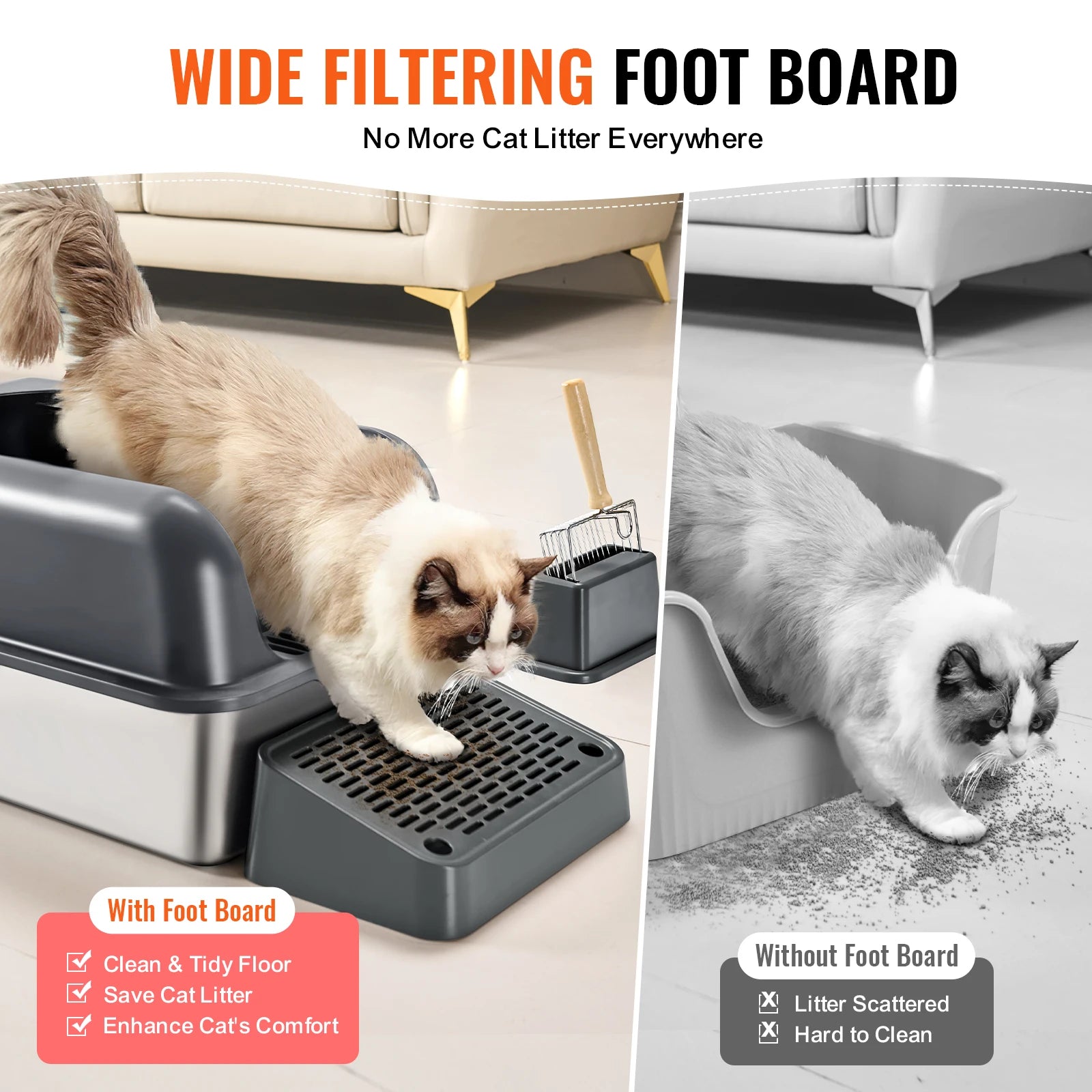 Stainless Steel Cat Litter Box, Durable, Rust-Resistant, Easy Clean