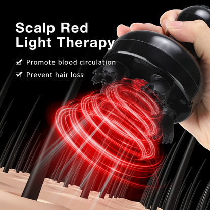 Electric Scalp Massager for Pets - TENS + EMS, Waterproof, Red Light Therapy