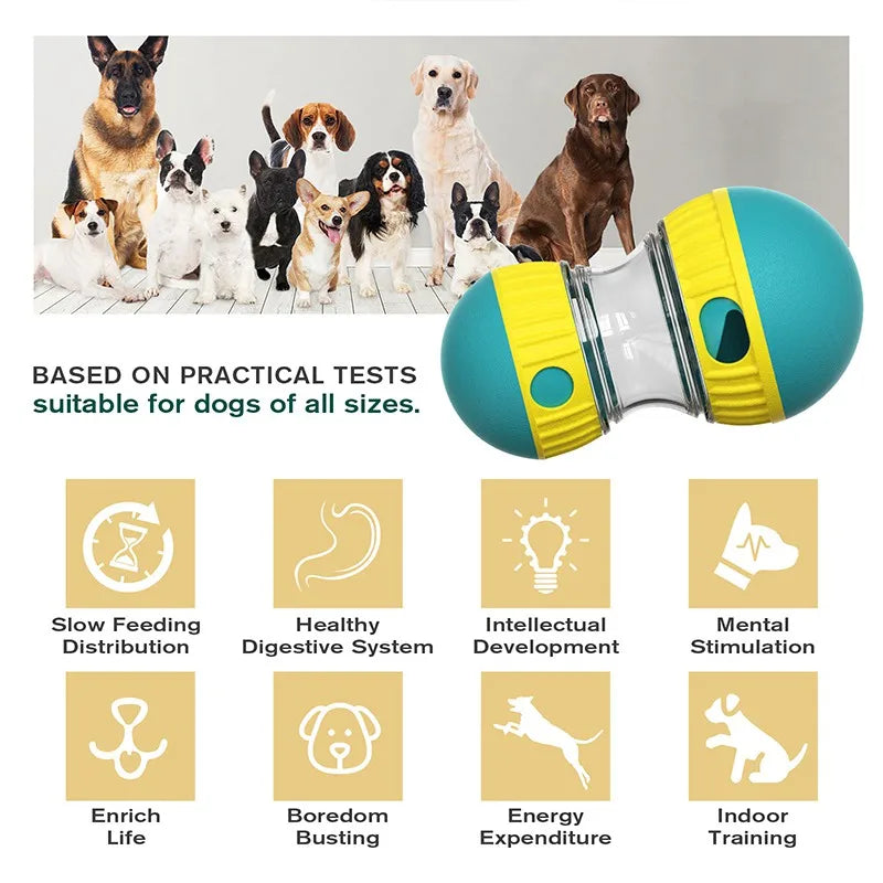 Interactive Dog Treat Dispenser - Durable, Adjustable, Slow Feeding Toy