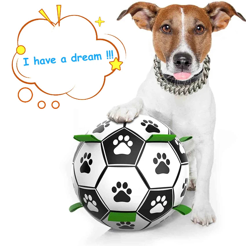 Dog Soccer Ball - Durable, Soft, Interactive Water Friendly Dog Toy