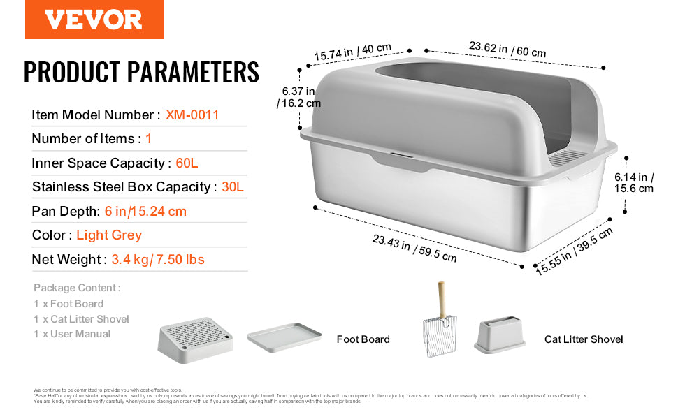 Stainless Steel Cat Litter Box, Durable, Rust-Resistant, Easy Clean