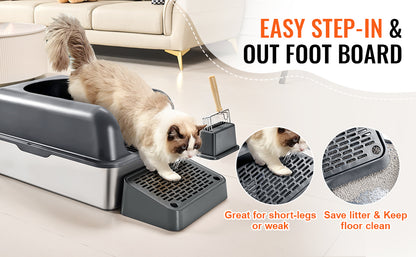 Stainless Steel Cat Litter Box, Durable, Rust-Resistant, Easy Clean