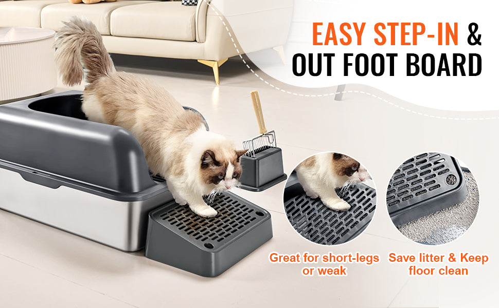 Stainless Steel Cat Litter Box, Durable, Rust-Resistant, Easy Clean